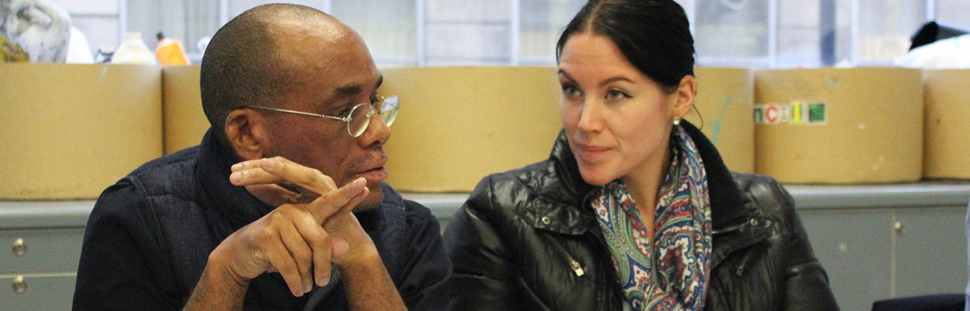Postgraduate researchers in discussion